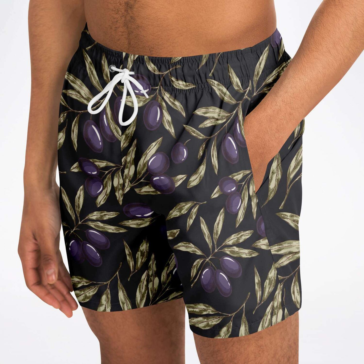 Olive Tree Charcoal Swim Shorts