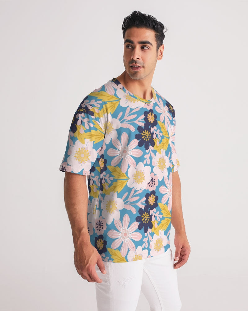 Blue Frisky Floral Men's Premium Heavyweight Tee