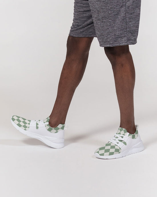 Sage Diamond Check Men's Fly-Knit Sneaker