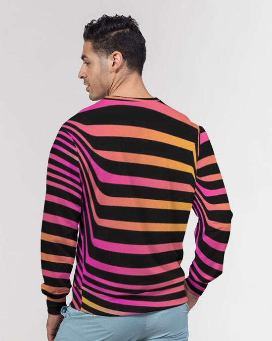 Neon Sunrise Classic French Terry Crewneck Pullover Sweatshirt
