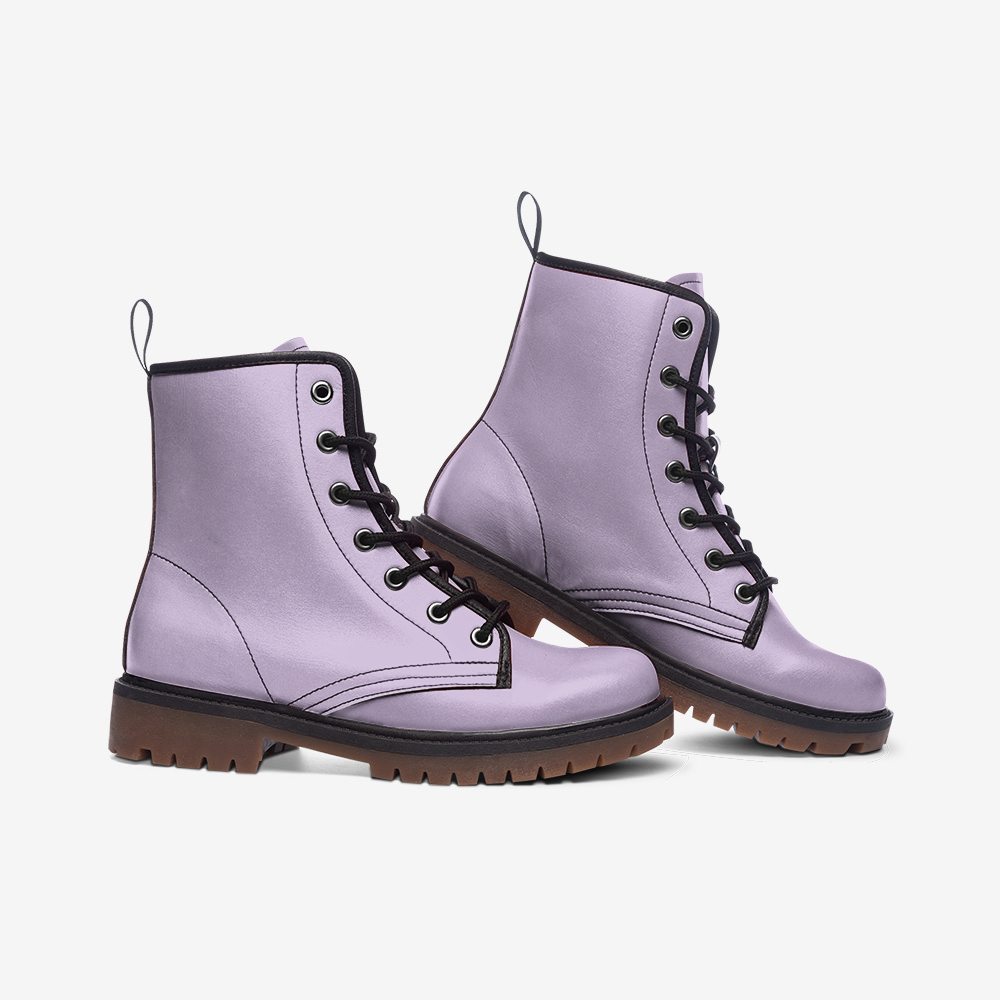 Luscious Lavender Lace Up Boots