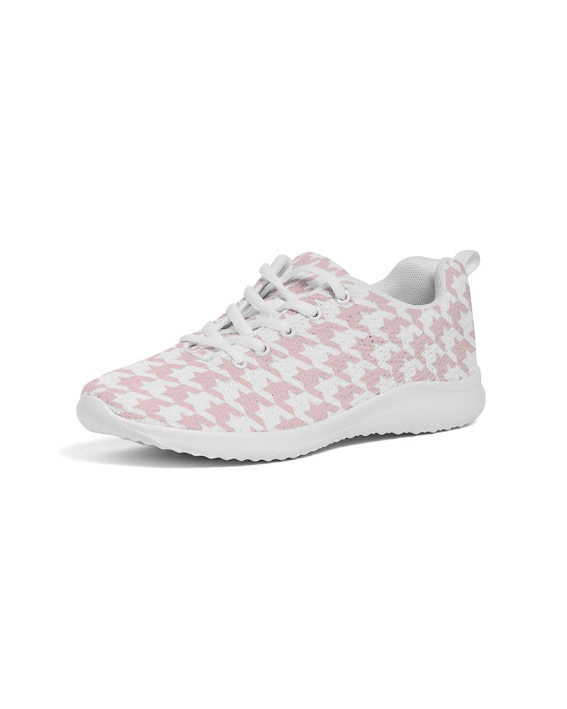 Pale Pink Large Houndstooth Women's Athletic Shoe