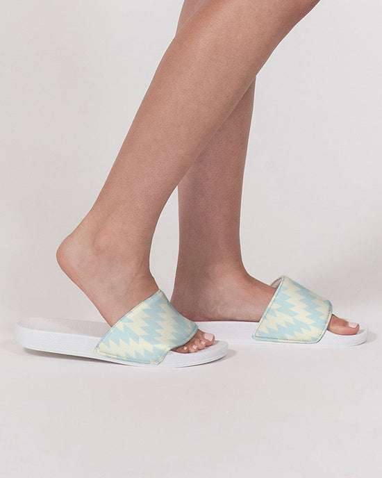 Blue Zig Zag Women's Slide Sandals