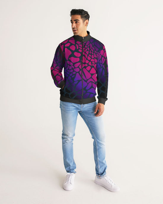 Raspberry Giraffe Men's Stripe-Sleeve Track Jacket