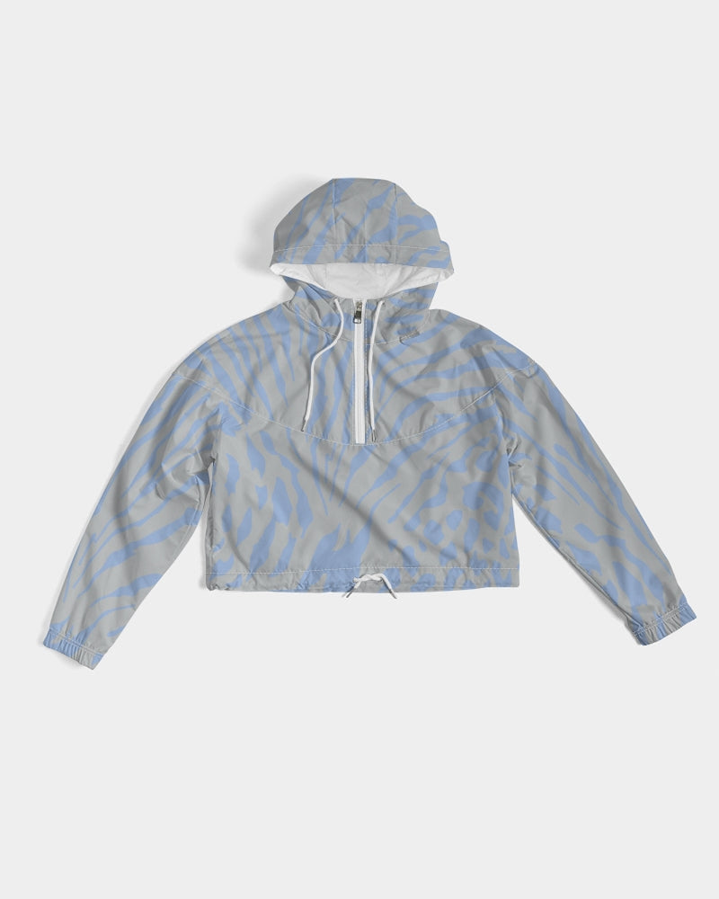 Blue Slate Safari Women's Cropped Hooded Windbreaker