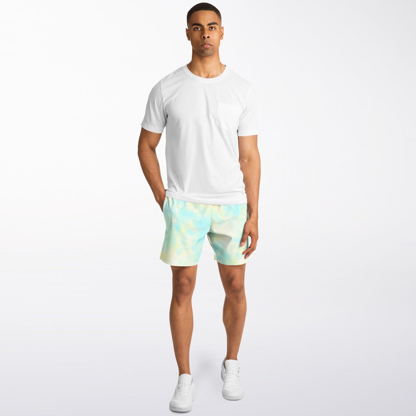 Blue Lemon Tie Dye Men's Fleece Shorts