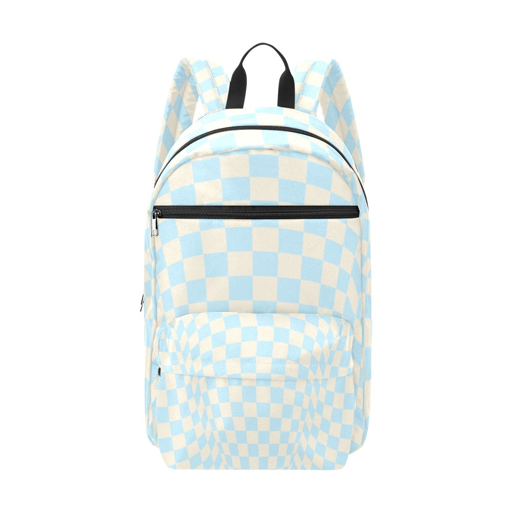 Blue & Vanilla Ripple Check Large Travel Backpack