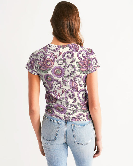 Purple Cream Paisley Women's Tee