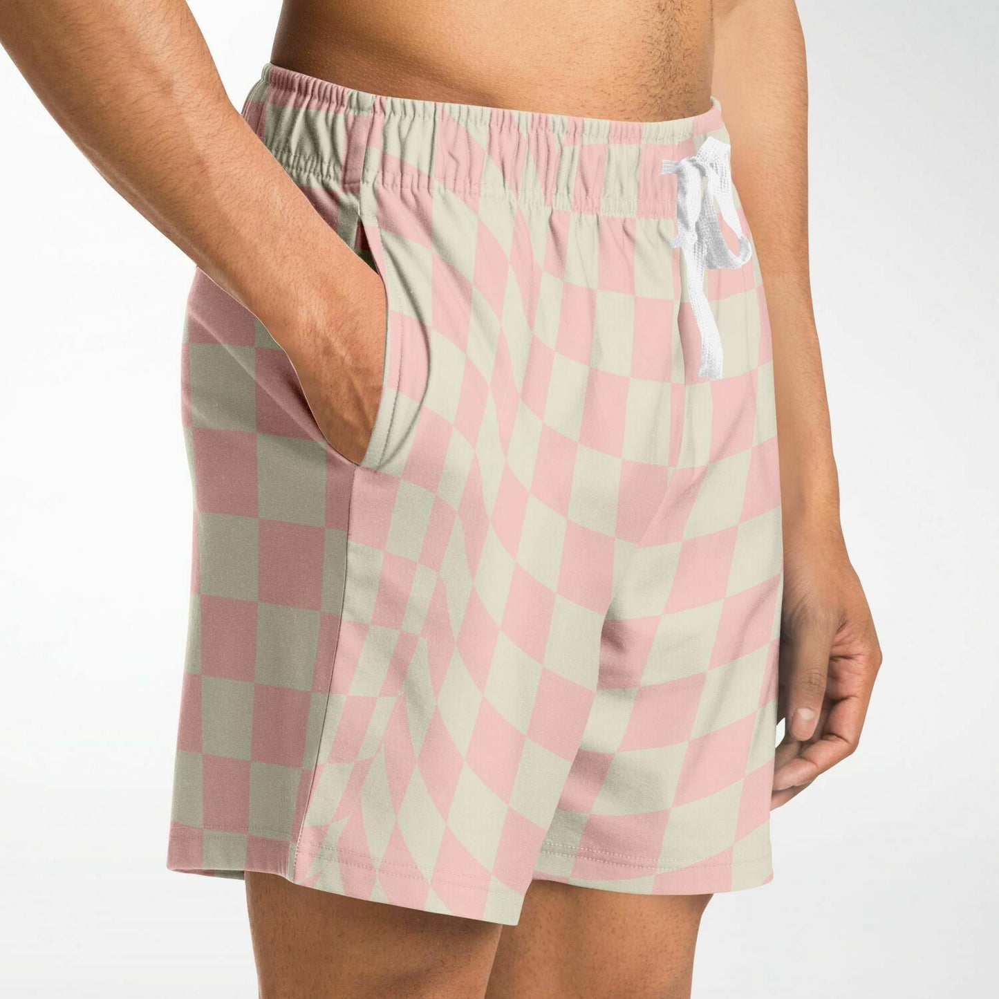 Pink Vanilla Check Fleece Shorts