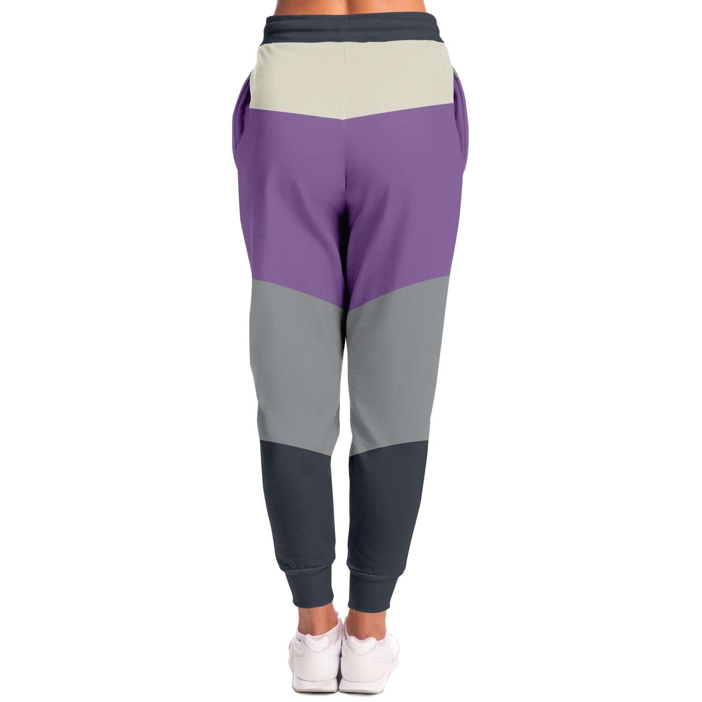 Purple Charcoal Gray Unisex Fleece Joggers