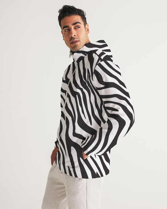 Zebra Print Men's Windbreaker