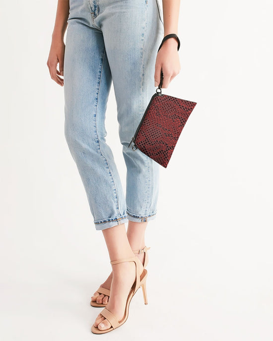 Red Snake Skin Wristlet