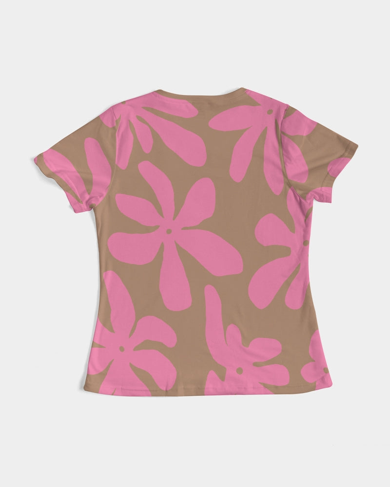 Deep Pink Abstract Flowers Women's T Shirt