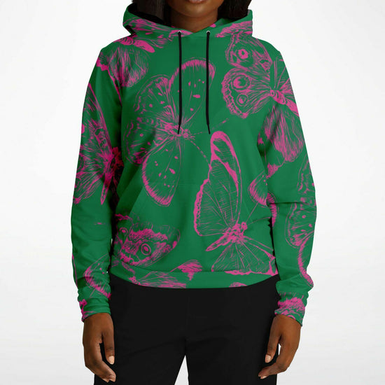 Green Fuchsia Butterflies Unisex Hoodie