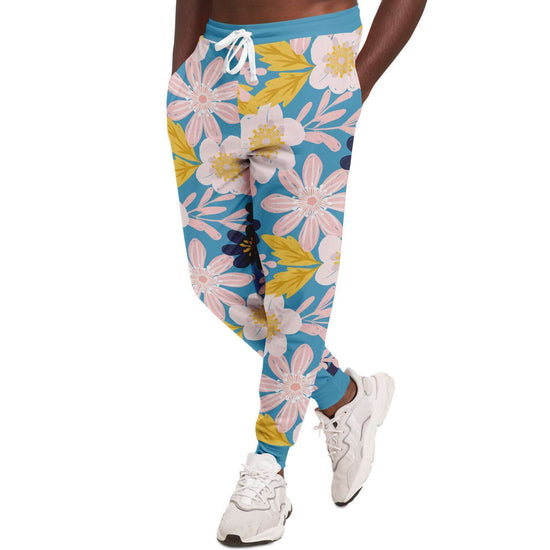 Blue Frisky Floral Unisex Fleece Joggers