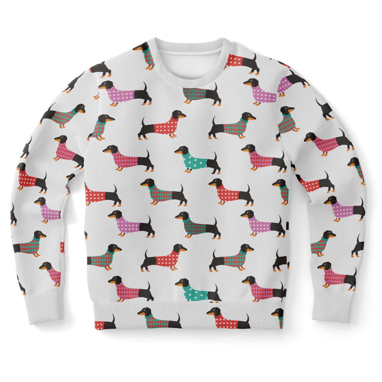 Dachshund Winter Unisex Fleece Sweatshirt