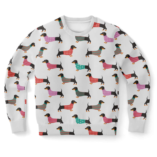 Load image into Gallery viewer, Dachshund Winter Unisex Fleece Sweatshirt
