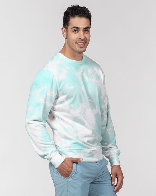 Blue Cloud Pastel Tie Dye French Terry Pullover Sweatshirt