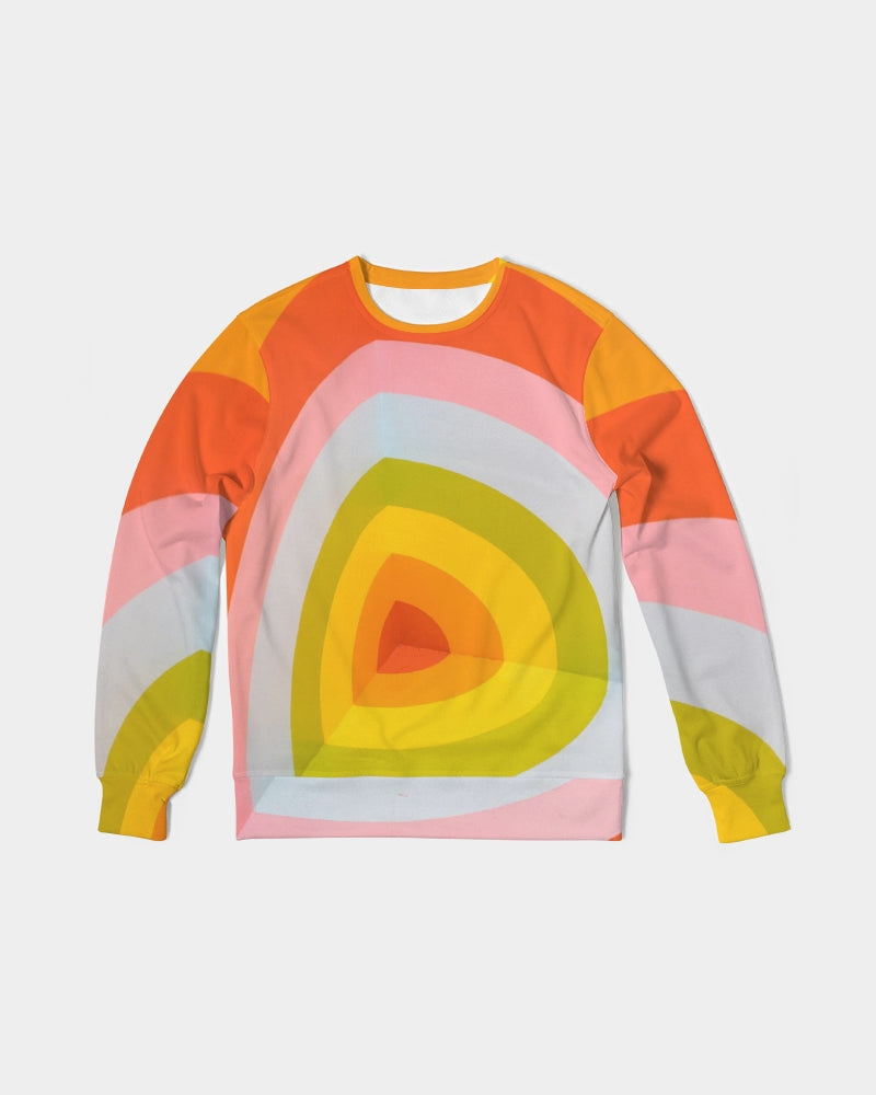 Orange Vortex Men's French Terry Pullover Sweatshirt