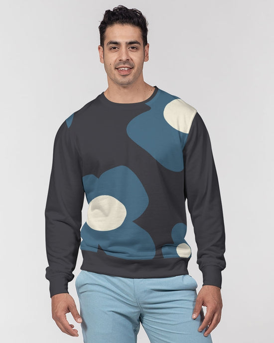 Abstract Flowers French Terry Crewneck Pullover Sweatshirt