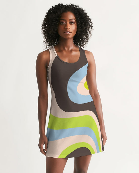 Cocoa Stripe Women's Racerback Dress