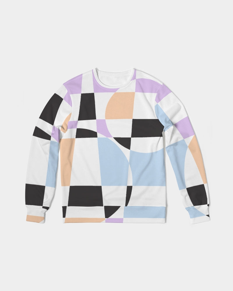 Lilac Multi Checkerboard Men's French Terry Pullover Sweatshirt