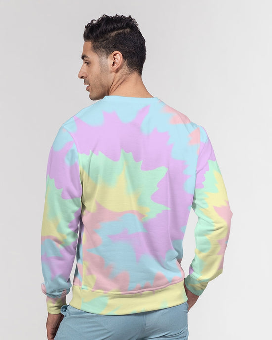 Pastel Smash Tie Dye Men's French Terry Pullover Sweatshirt