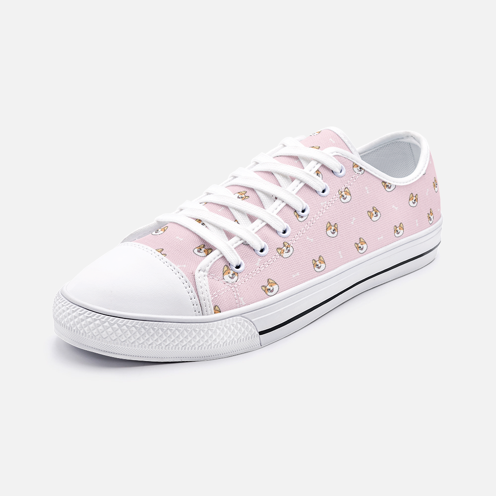 Load image into Gallery viewer, Dog &amp;amp; Bone Pink Low Top Unisex Canvas Sneakers
