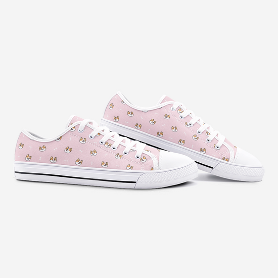 Load image into Gallery viewer, Dog &amp;amp; Bone Pink Low Top Unisex Canvas Sneakers
