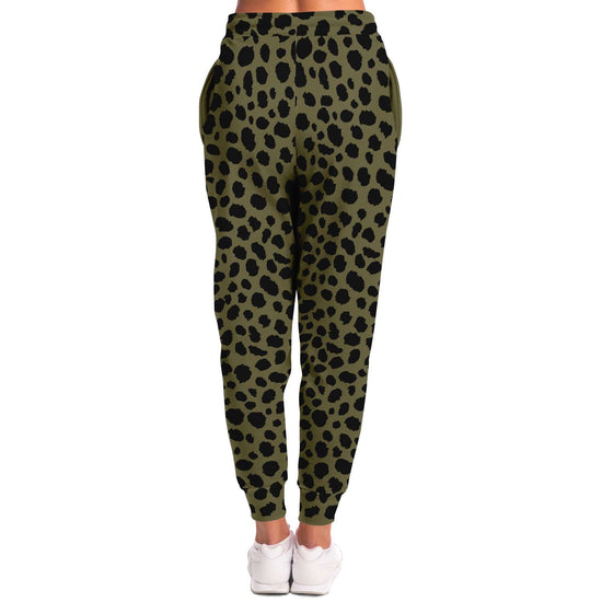 Cheetah Print Unisex Fleece Joggers in Sand