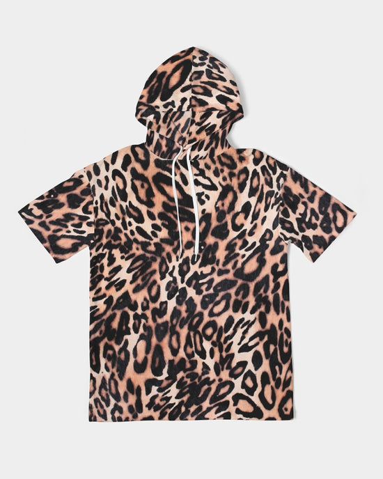 Leopard Print Premium Heavyweight Short Sleeve Hoodie