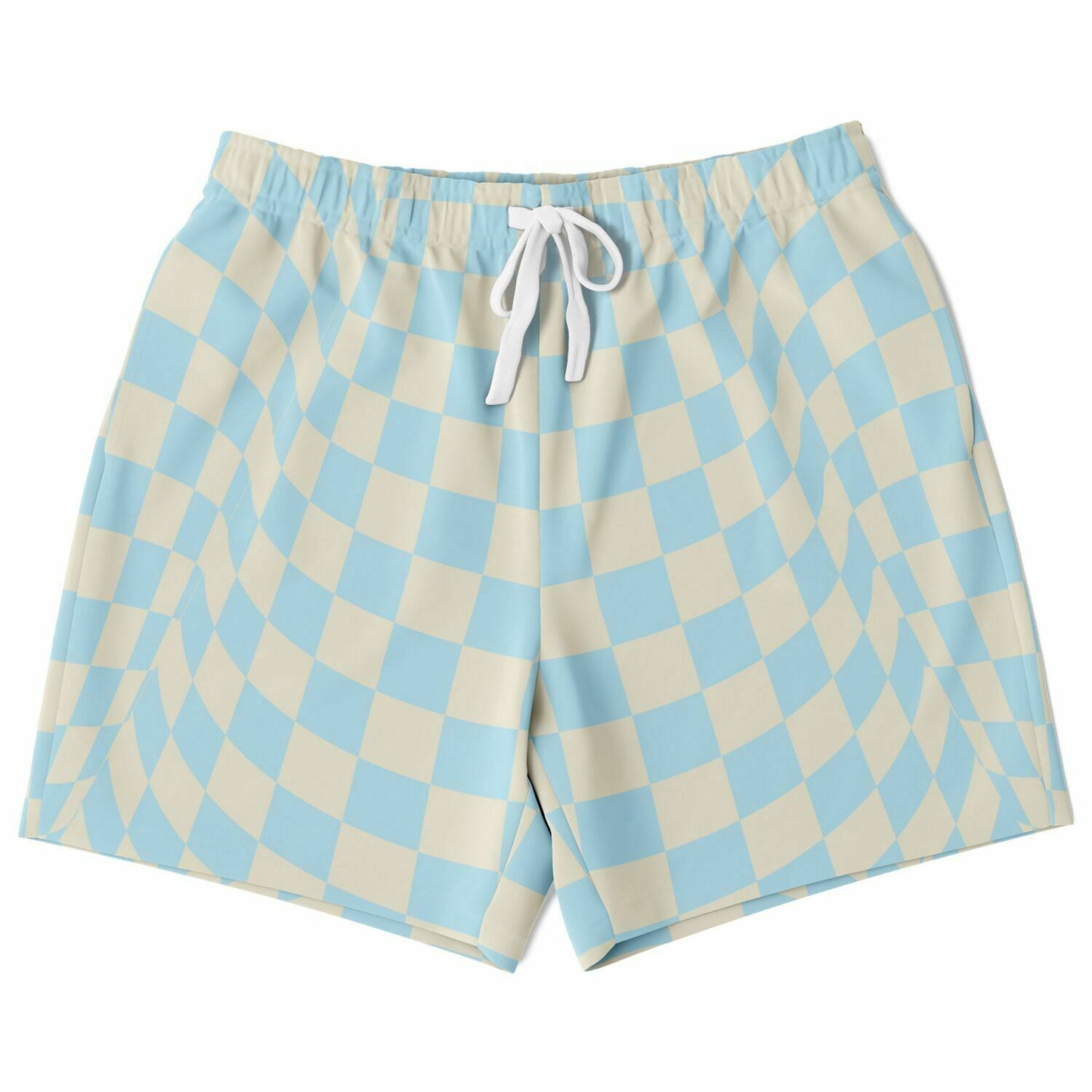 Blue & Vanilla Check Men's Fleece Shorts