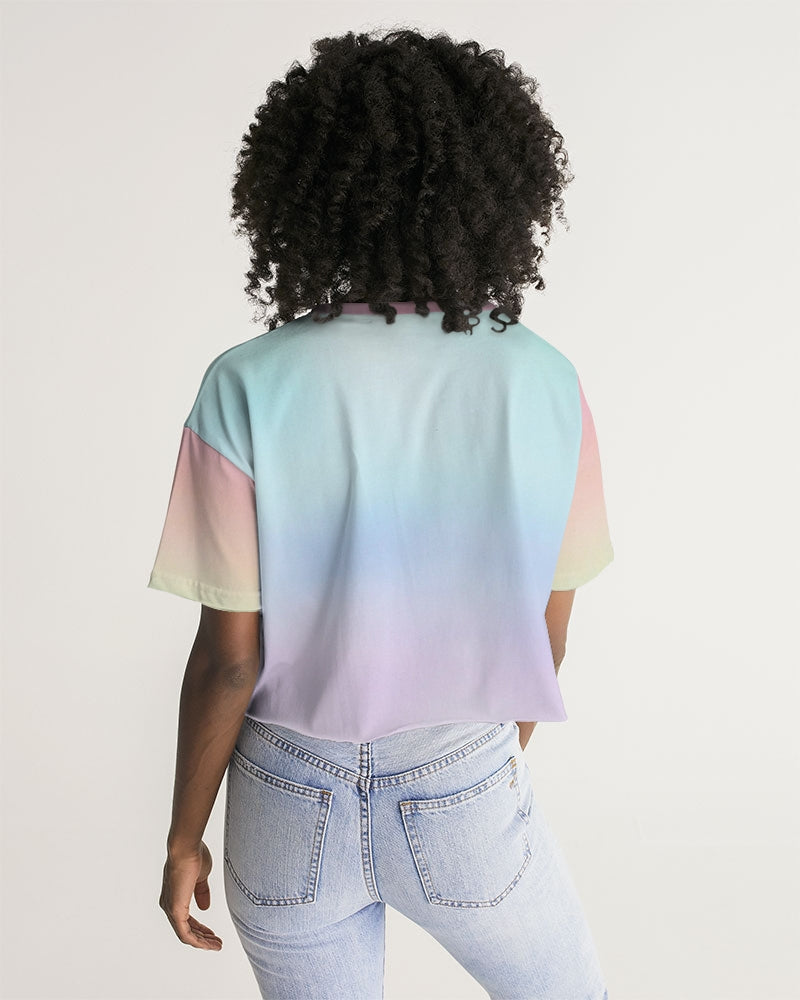 Soft Rainbow Lounge Cropped T Shirt