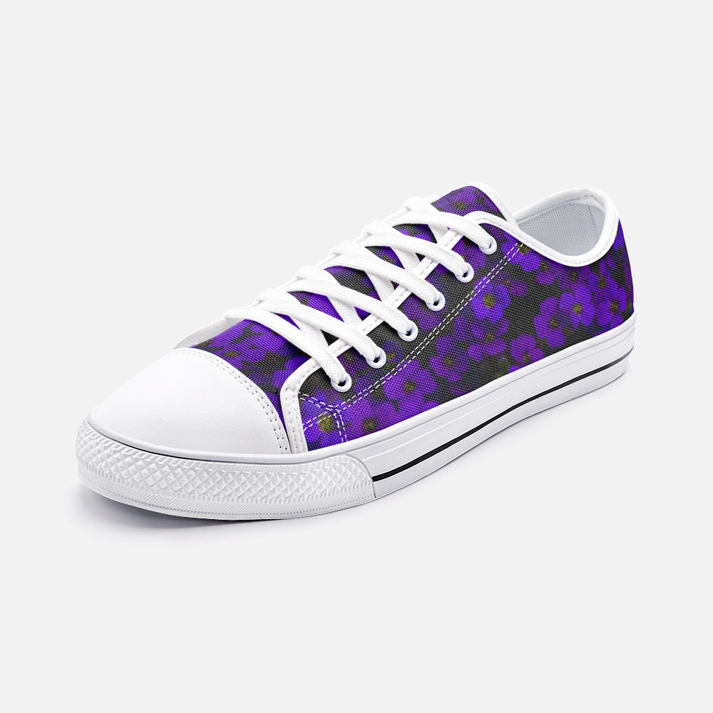 Midnight Purple Floral Low Top Canvas Shoes