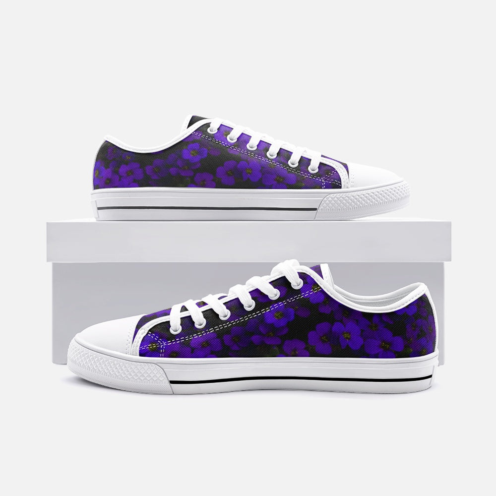 Midnight Purple Floral Low Top Canvas Shoes