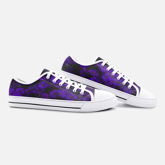Midnight Purple Floral Low Top Canvas Shoes