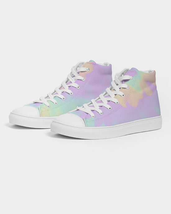 Lilac Mint Tie Dye Men's Hightop Canvas Shoe