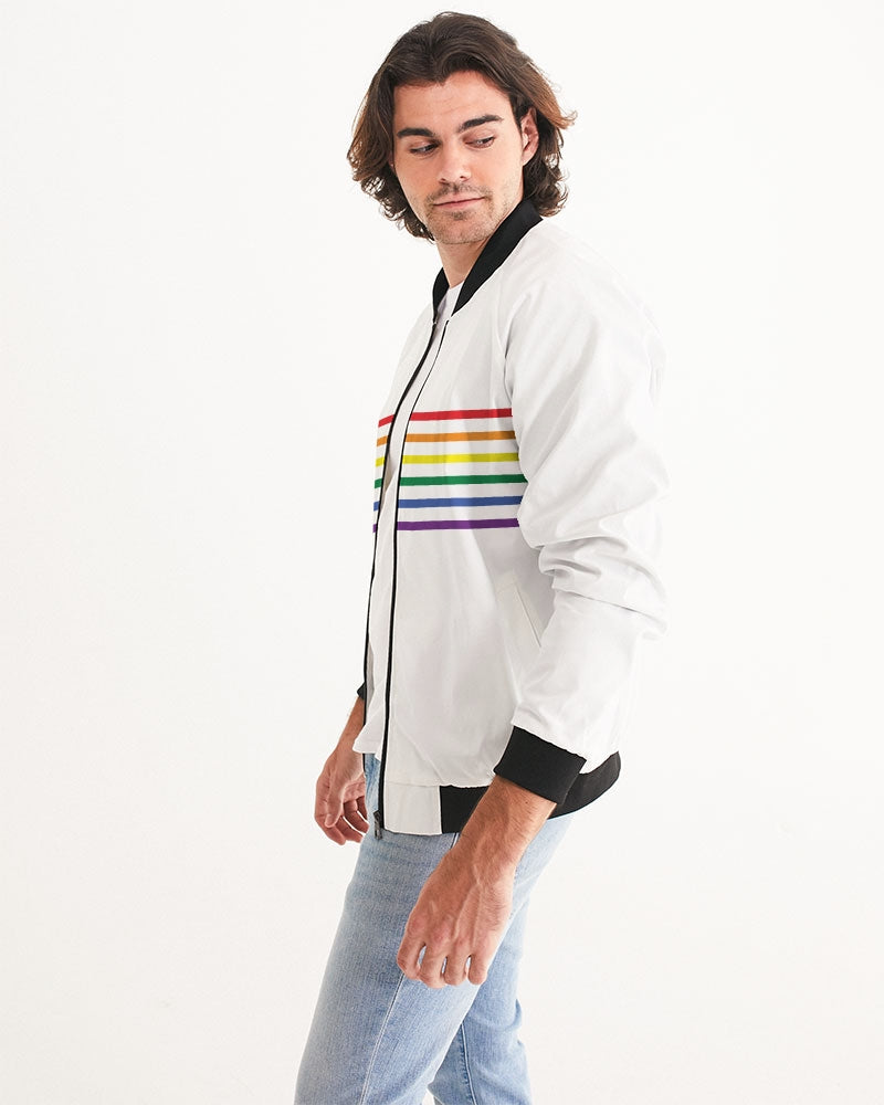 Rainbow Stripes Bomber Jacket
