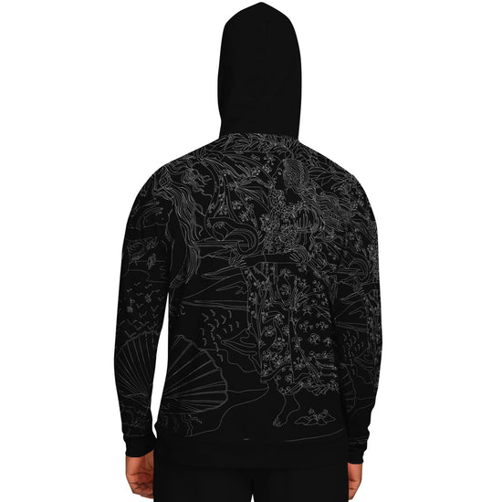 Birth of Venus Black Unisex Hoodie