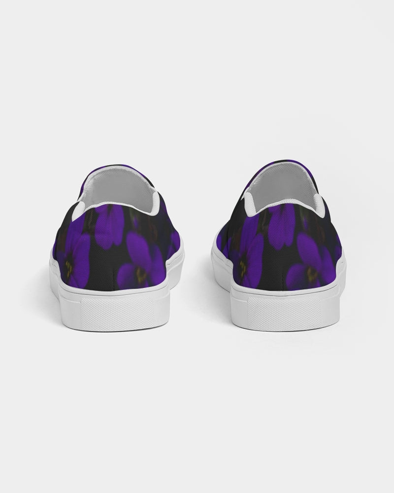 Midnight Purple Floral Women's Slip-On Canvas Shoe