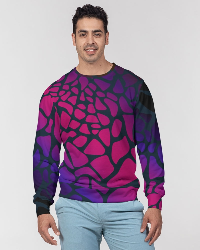 Raspberry Giraffe Men's French Terry Pullover Sweatshirt