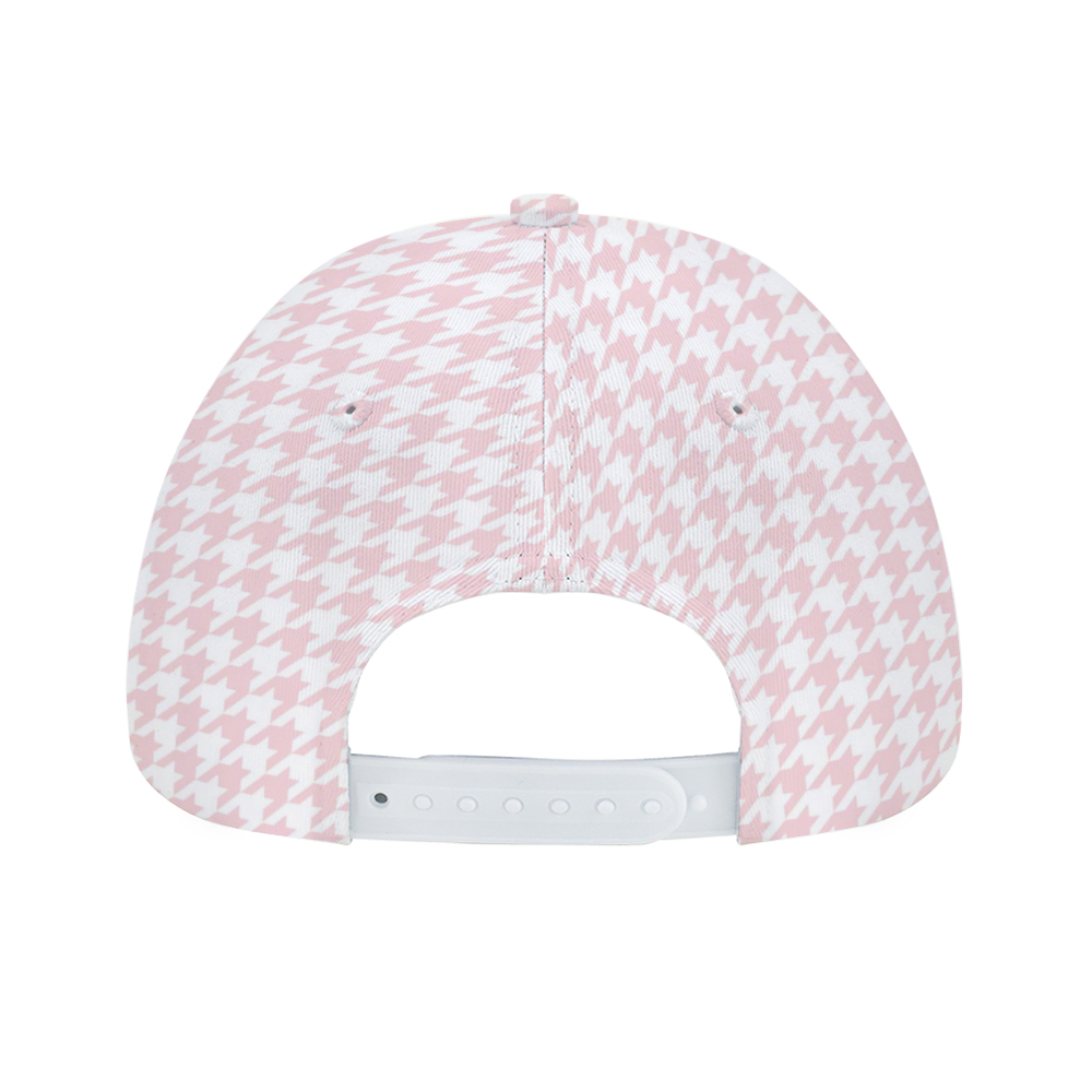 Pale Pink Large Houndstooth Cap
