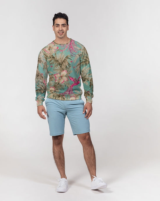 Load image into Gallery viewer, Vintage Bird &amp;amp; Tropical Palm French Terry Pullover Sweatshirt
