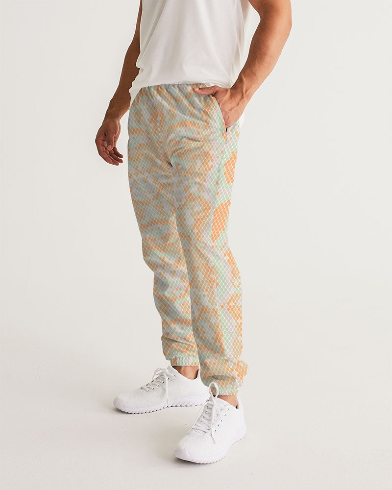 Green & Orange Snake Print Men's Lightweight Track Pants