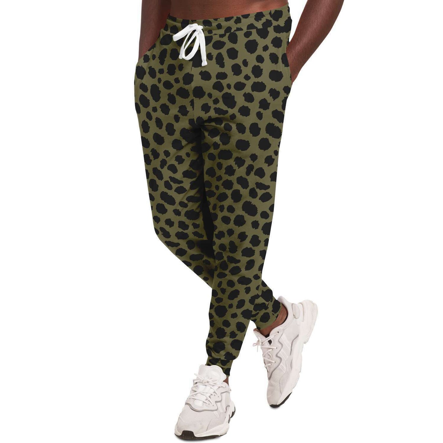 Cheetah Print Unisex Fleece Joggers in Sand