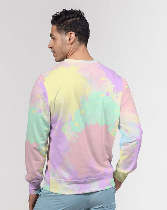 Banana Mint Candy Explosion Tie Dye French Terry Pullover Sweatshirt