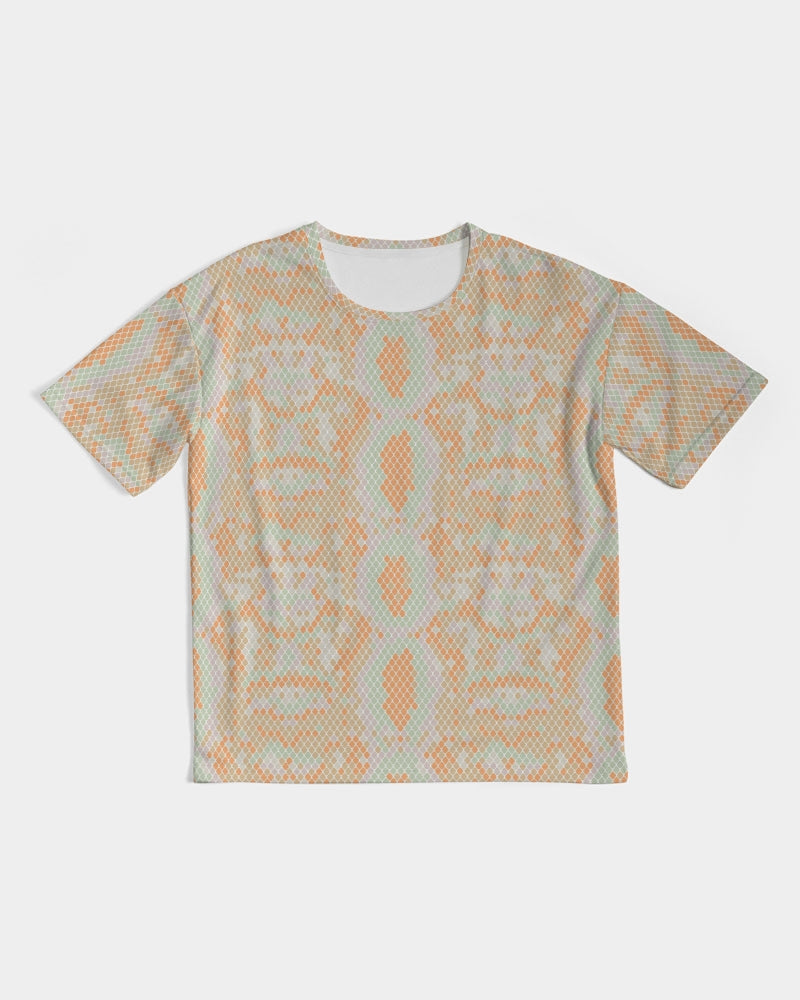 Green & Orange Snake Print Men's Premium Heavyweight T Shirt