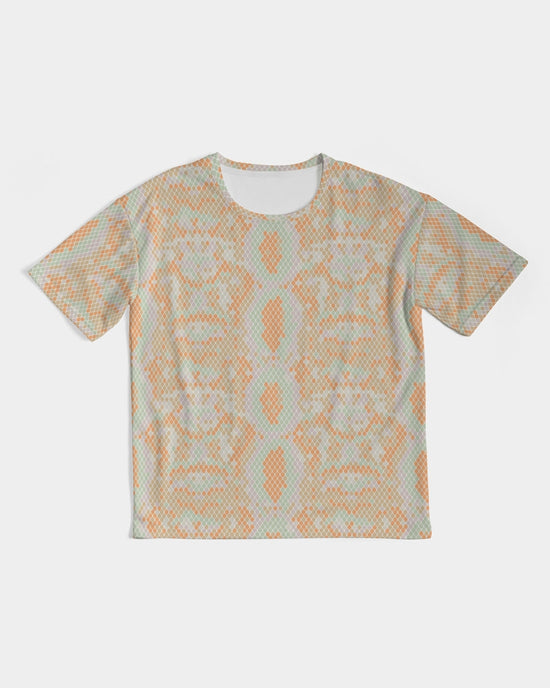 Green & Orange Snake Print Men's Premium Heavyweight T Shirt