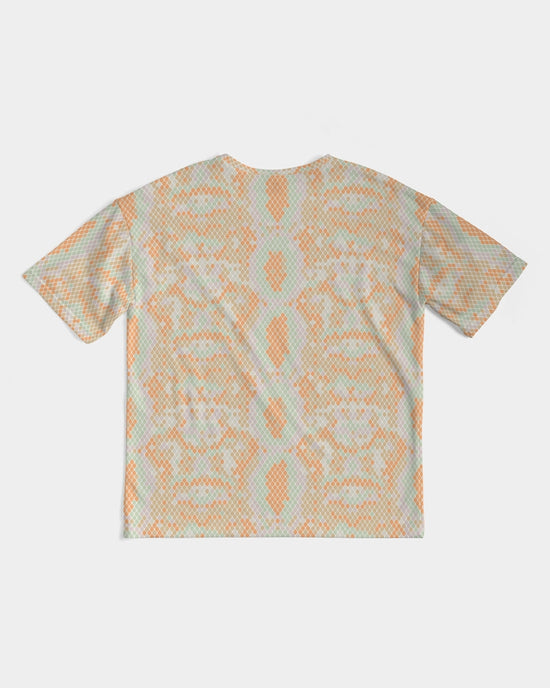 Green & Orange Snake Print Men's Premium Heavyweight T Shirt