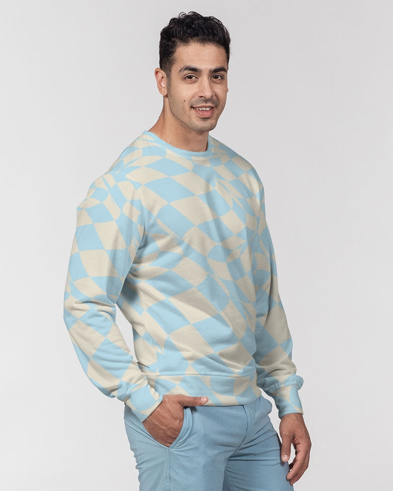 Blue & Vanilla Ripple Check French Terry Pullover Sweatshirt